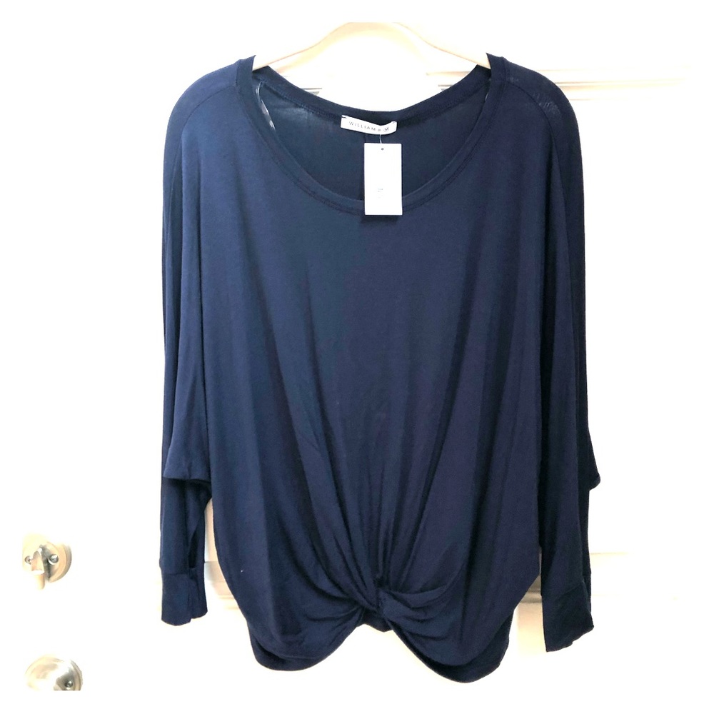 NWT William B knot front long sleeve top